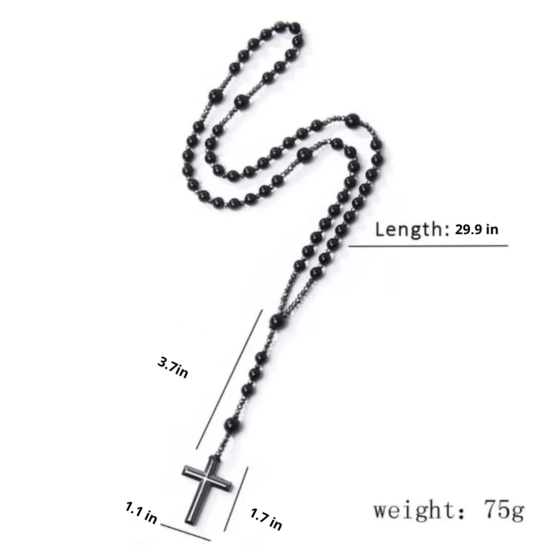 Prayer Rosary | Natural Stone Bead & Elegant Cross