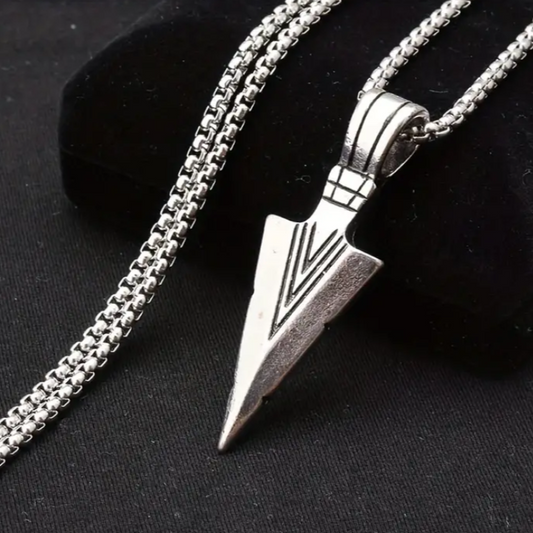 Arrow necklace and wolf bracelet.