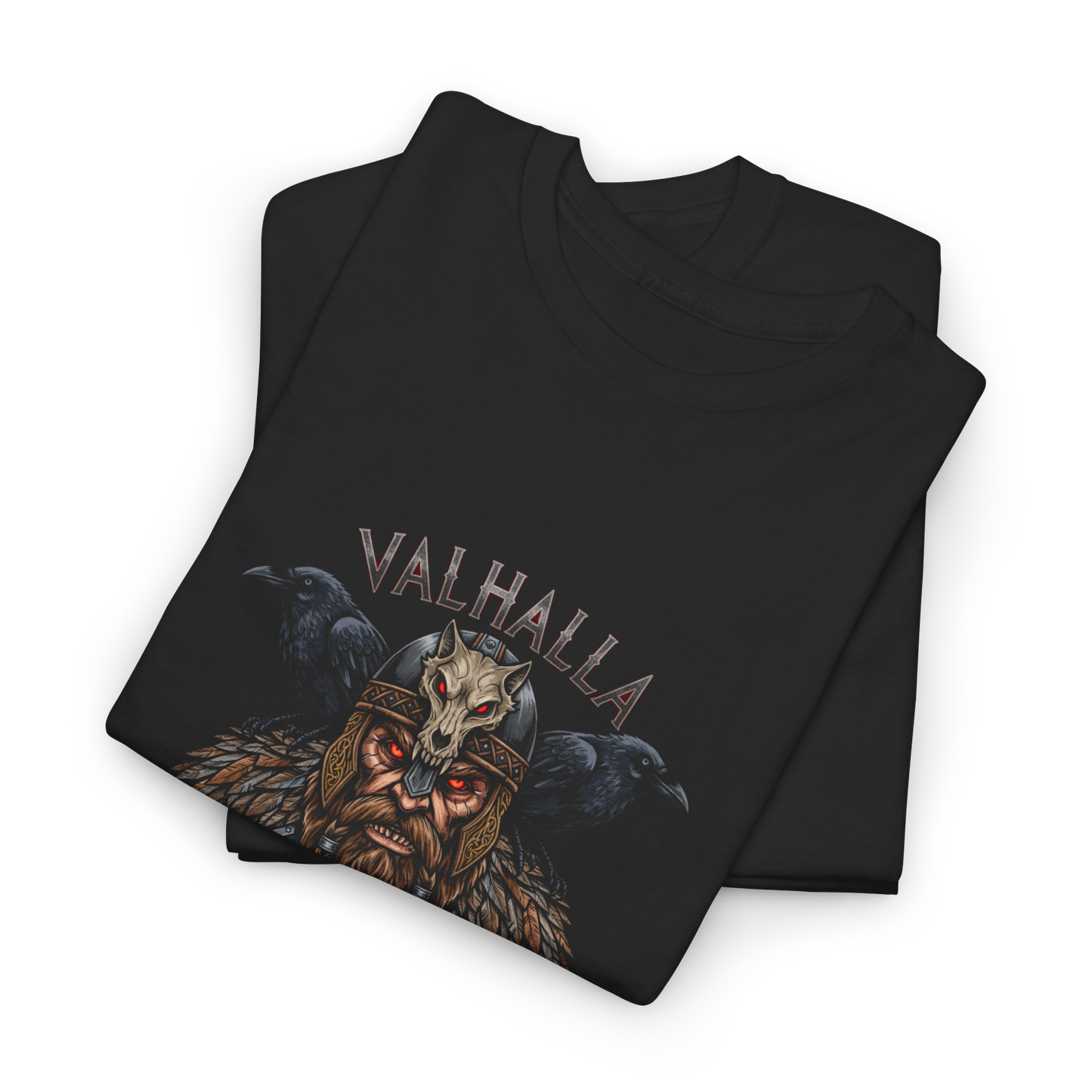 Viking Skull & Raven T-Shirt - Norse Fashion Apparel