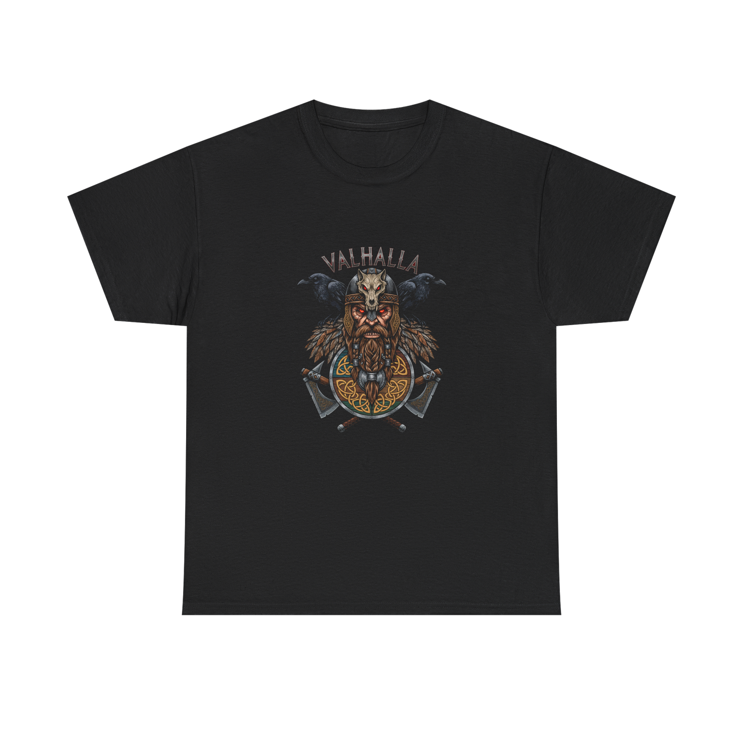 Viking Skull & Raven T-Shirt - Norse Fashion Apparel