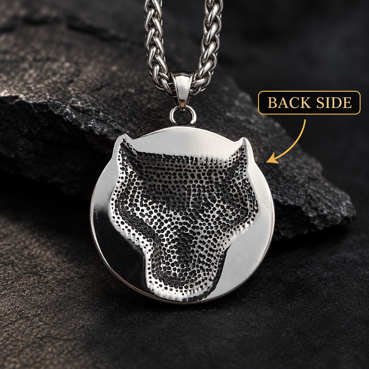Viking Wolf Rune Necklace | Stainless Steel Norse Pendant