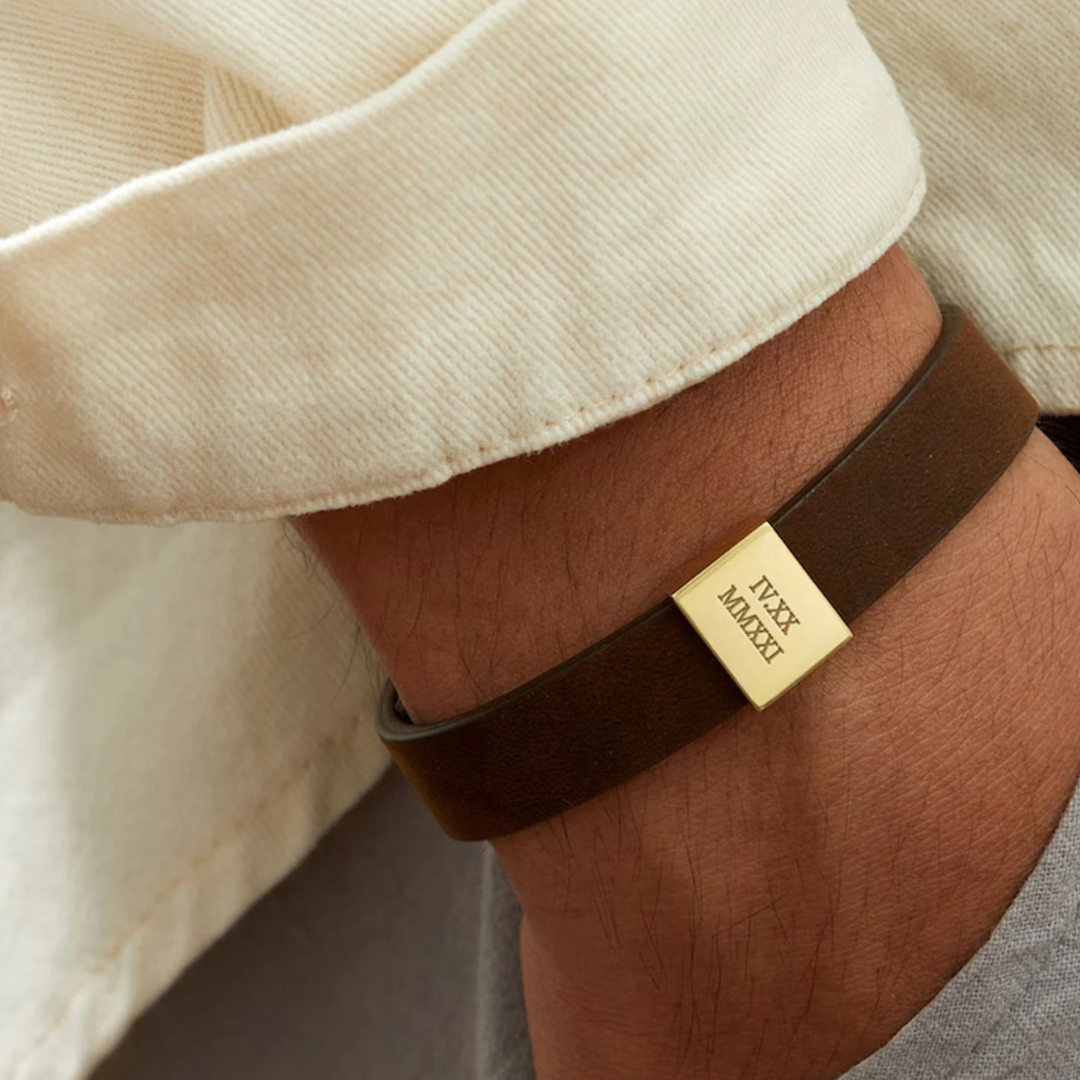 Custom Leather Bracelet for Men and Women | Personalized Engraving