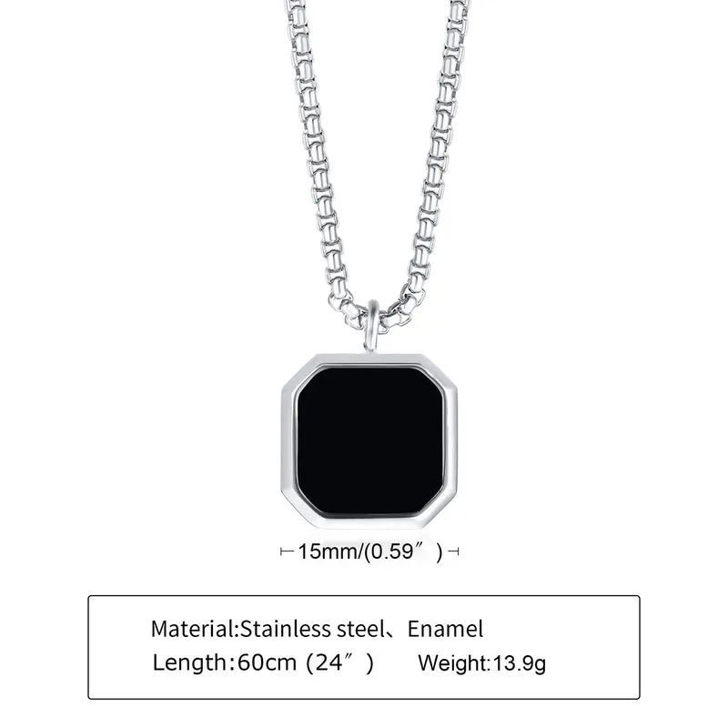 Elegant square necklace for men.