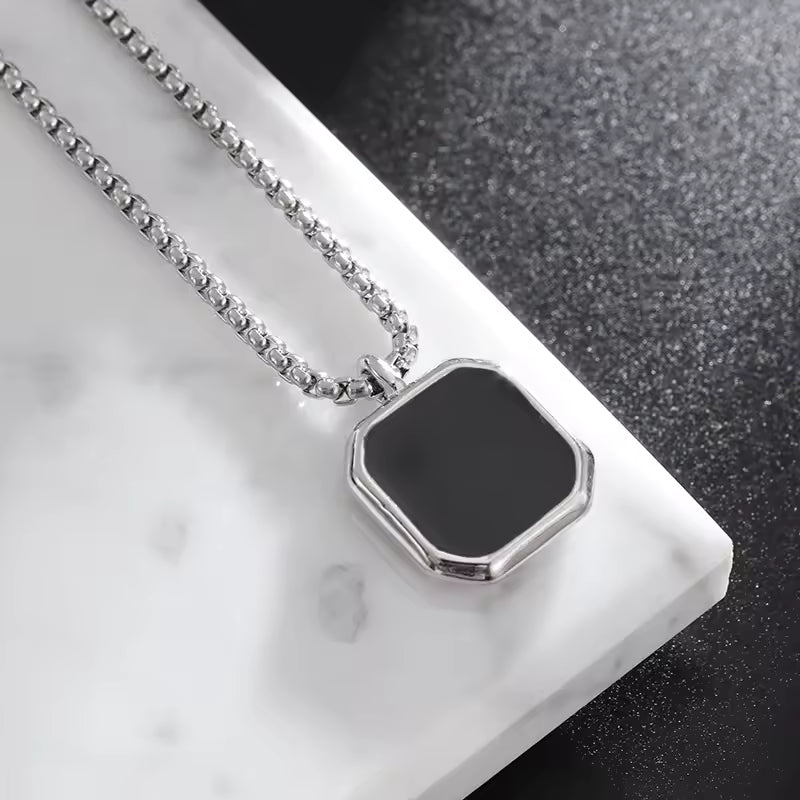 Elegant square necklace for men.
