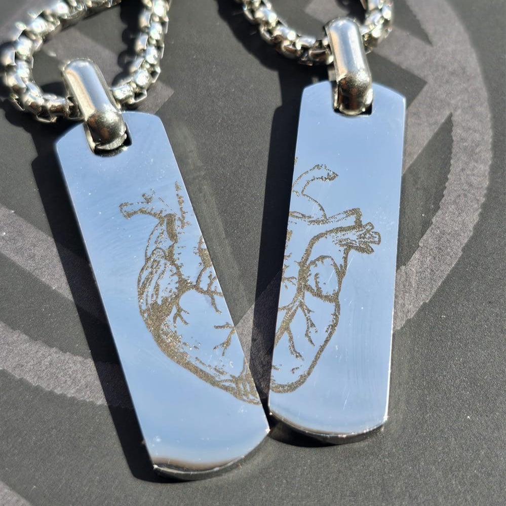 Heart Halves Necklace Set