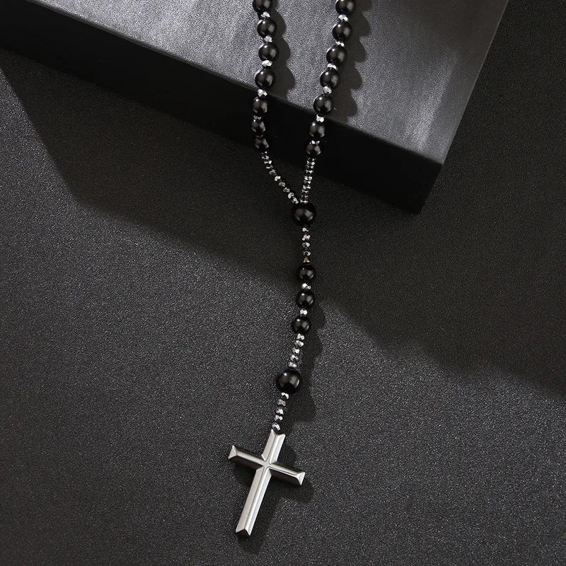 Prayer Rosary | Natural Stone Bead & Elegant Cross
