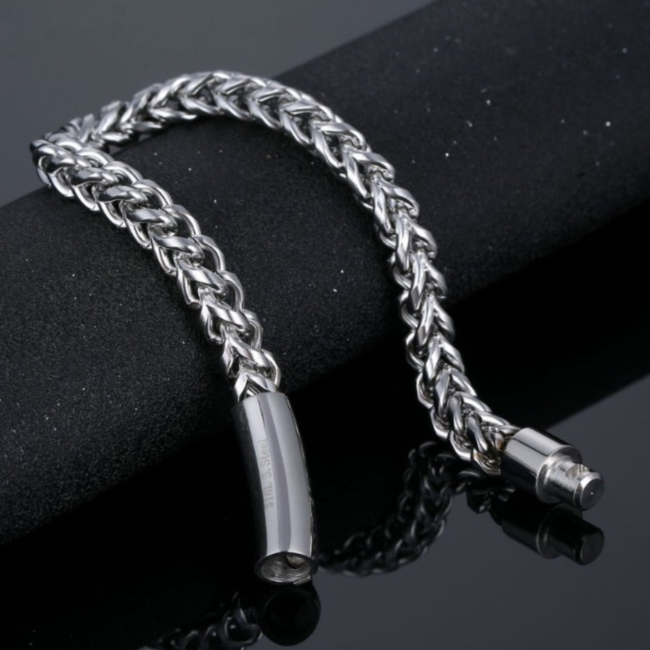 Franco Chain Bracelet – 304 Stainless Steel Wheat/Spiga Bracelet for Men
