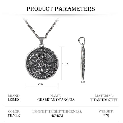 St. Michael Archangel Necklace | Silver Titanium Steel – Spiritual Warrior & Protector