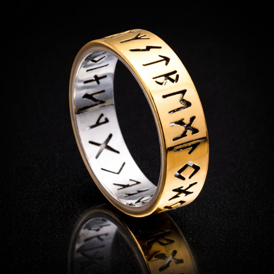 Men’s Retro Hip Hop Rune Ring