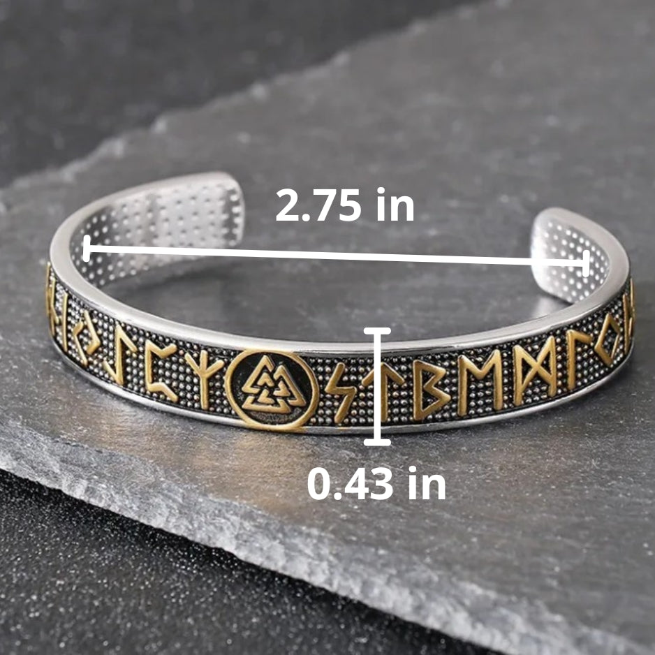 Viking Rune Bracelet with Valknut – Nordic Style Stainless Steel Men’s Bracelet