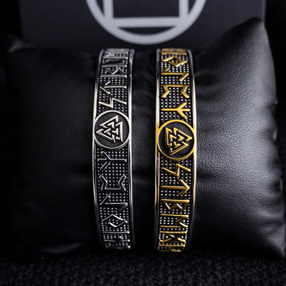 Viking Rune Bracelet with Valknut – Nordic Style Stainless Steel Men’s Bracelet