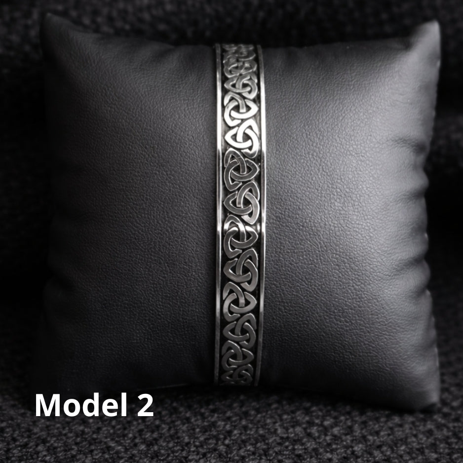 Viking Celtic Knot Bracelet – Nordic Titanium Steel Cuff for Men