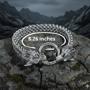 Viking Wolf Head Bracelet for Men | Stainless Steel Chain Jewelry