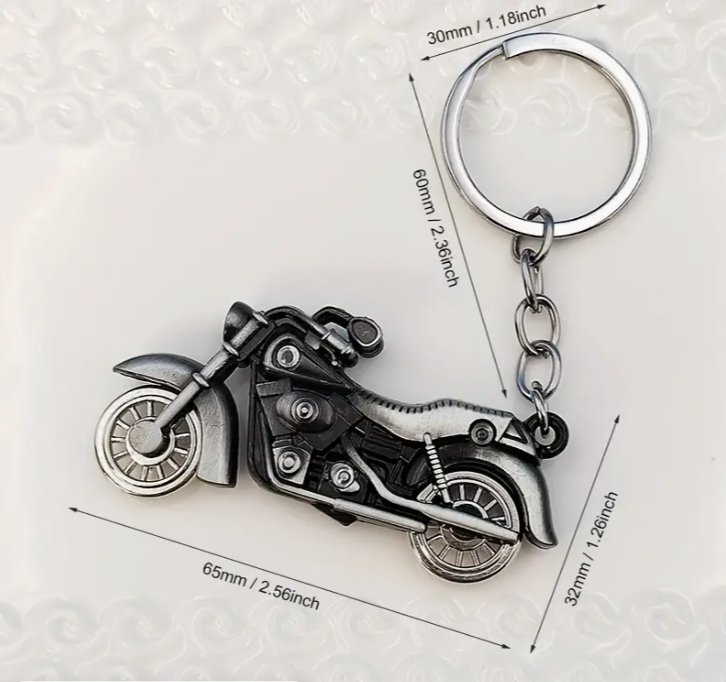 1pc Retro Men's Keychain Motorcycle Model Pendant - Ed&Ta