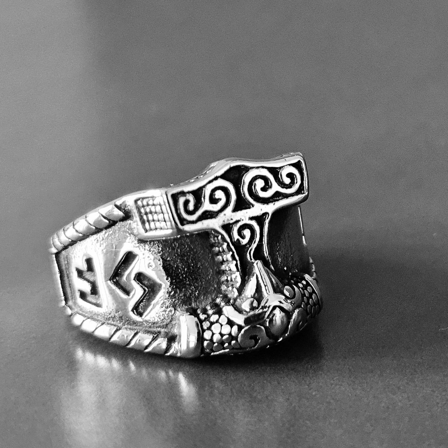 Punk Geometric 304 Stainless Steel Men'S Rings