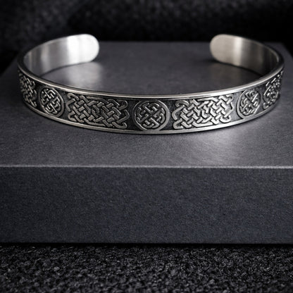 Viking Celtic Knot Bracelet – Nordic Titanium Steel Cuff for Men
