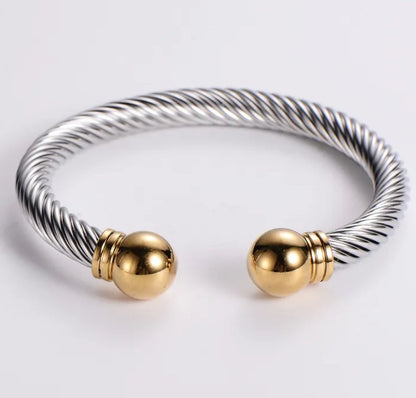 304 Stainless Steel 18k Gold Plated Hip Hop Geometric Inlay Bracelet. - Ed&Ta