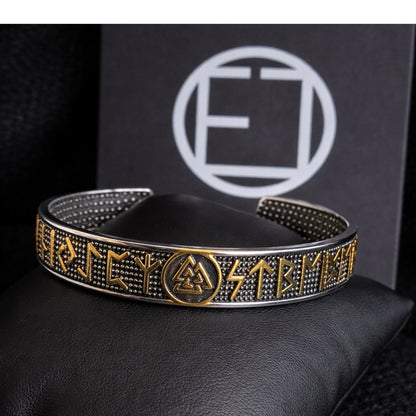 Viking Rune Bracelet with Valknut – Nordic Style Stainless Steel Men’s Bracelet