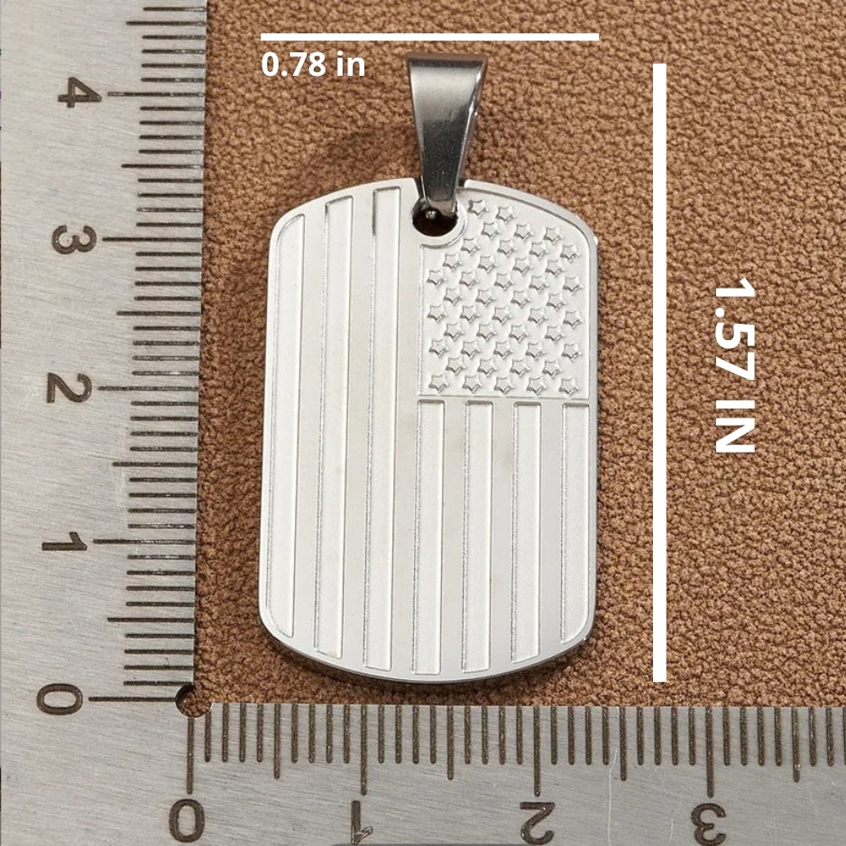 Men’s USA Flag Dog Tag Necklace | Stainless Steel Military Pendant (Gold & Silver)