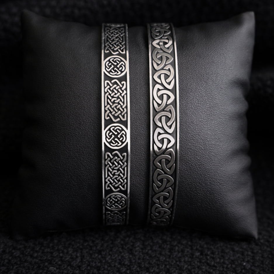 Viking Celtic Knot Bracelet – Nordic Titanium Steel Cuff for Men