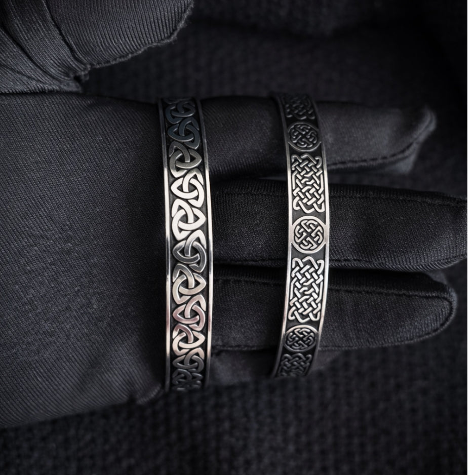 Viking Celtic Knot Bracelet – Nordic Titanium Steel Cuff for Men