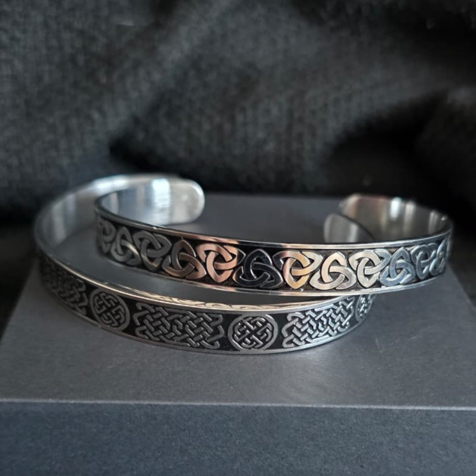 Viking Celtic Knot Bracelet – Nordic Titanium Steel Cuff for Men