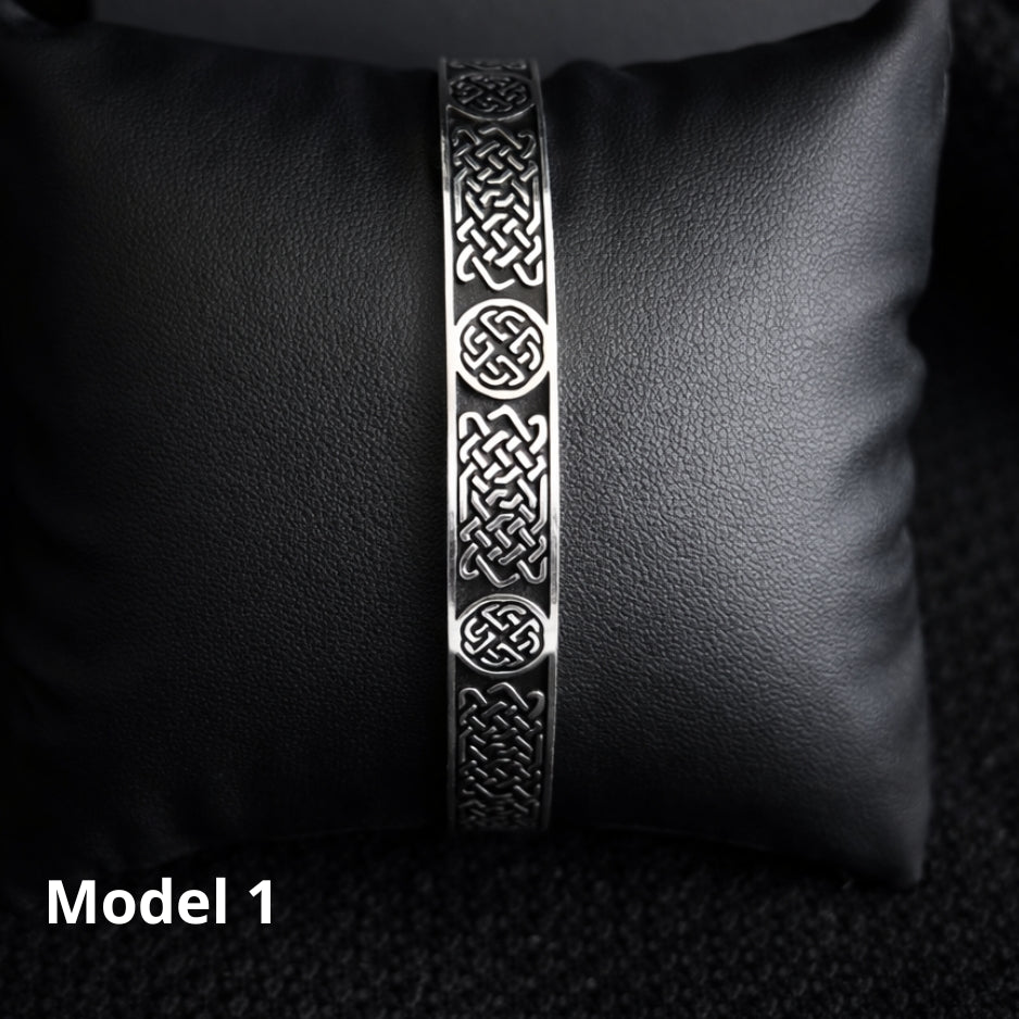 Viking Celtic Knot Bracelet – Nordic Titanium Steel Cuff for Men