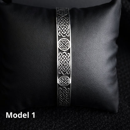 Viking Celtic Knot Bracelet – Nordic Titanium Steel Cuff for Men