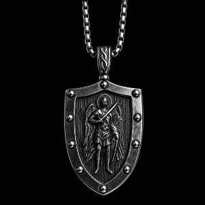 Saint Michael Shield Necklace for Men – Archangel Protection Pendant