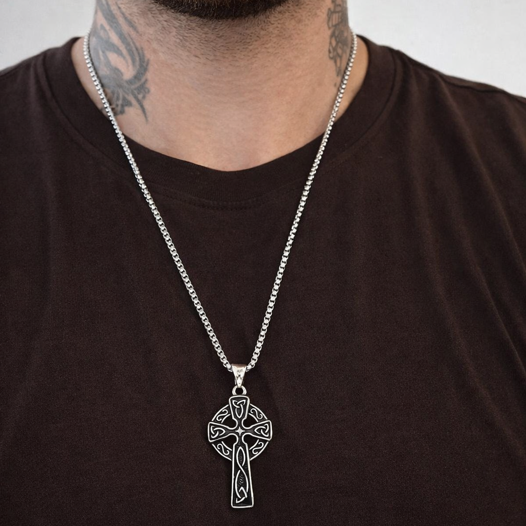 Celtic Cross Stainless Steel Necklace for Men