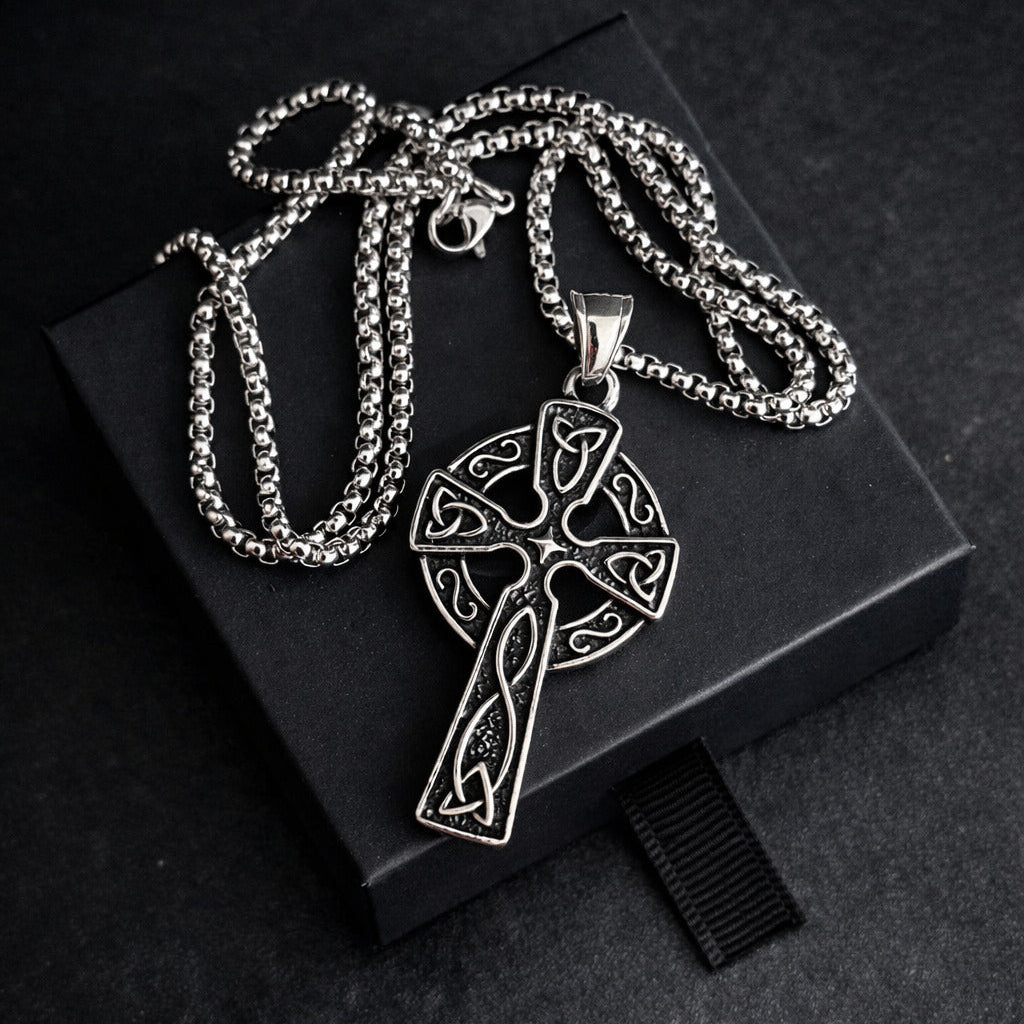 Celtic Cross Stainless Steel Necklace for Men