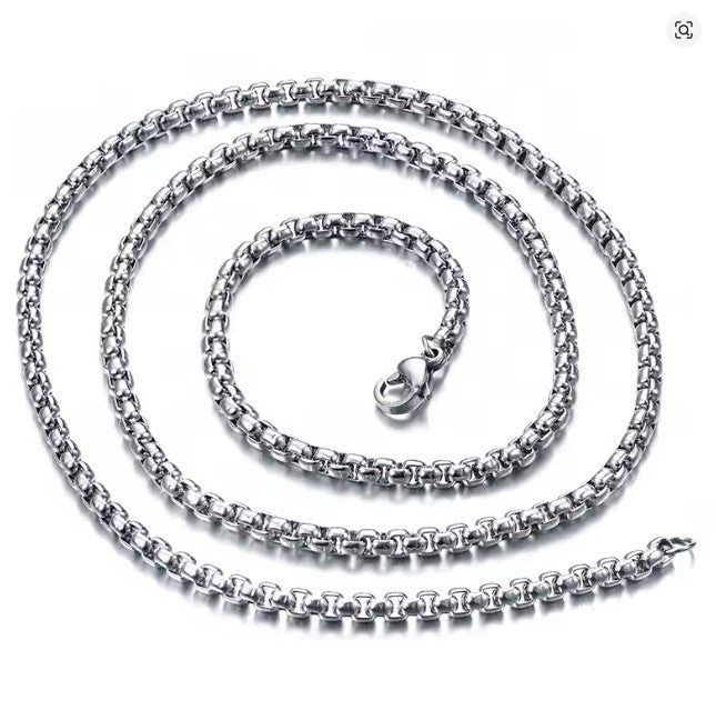 Square Bead Chain 3.0 mm in Stainless Steel
