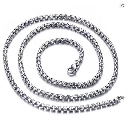 Square Bead Chain 3.0 mm in Stainless Steel