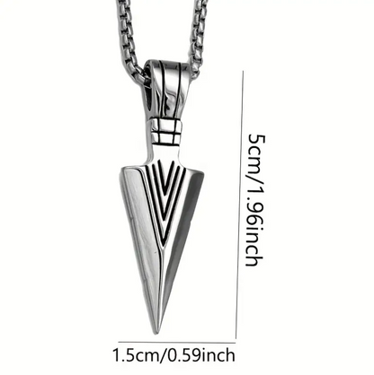 Vintage Arrow Necklace, Delicate Triangle Spearhead Arrowhead Pendant Necklace Gift Jewelry For Men