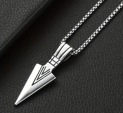 Vintage Arrow Necklace, Delicate Triangle Spearhead Arrowhead Pendant Necklace Gift Jewelry For Men