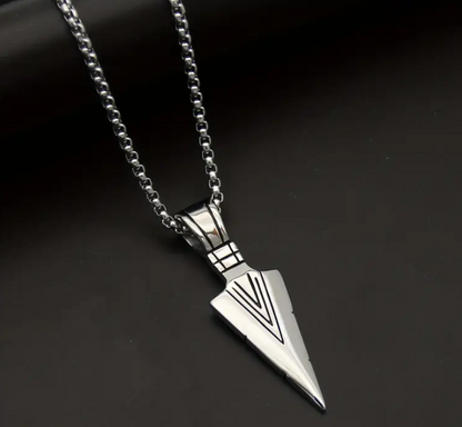 Vintage Arrow Necklace, Delicate Triangle Spearhead Arrowhead Pendant Necklace Gift Jewelry For Men