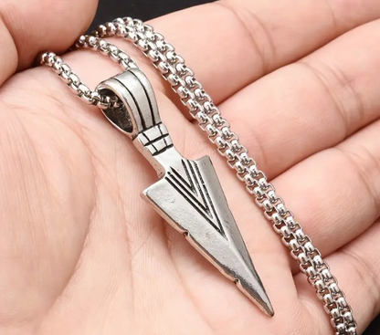 Vintage Arrow Necklace, Delicate Triangle Spearhead Arrowhead Pendant Necklace Gift Jewelry For Men