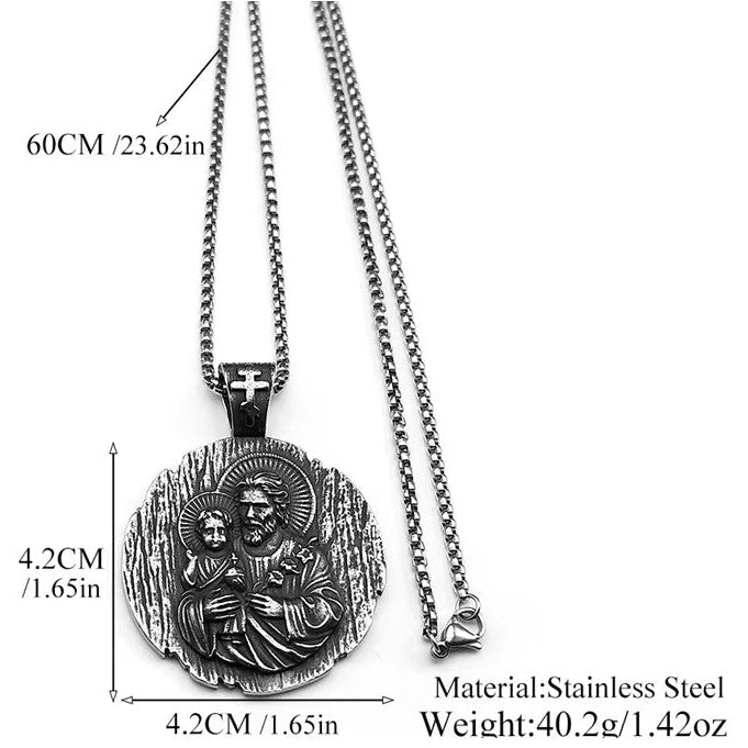 Saint Joseph Pendant Necklace | Stainless Steel