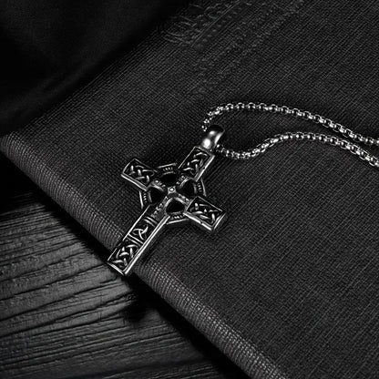 Celtic Cross Stainless Steel Necklace for Men – Silver 