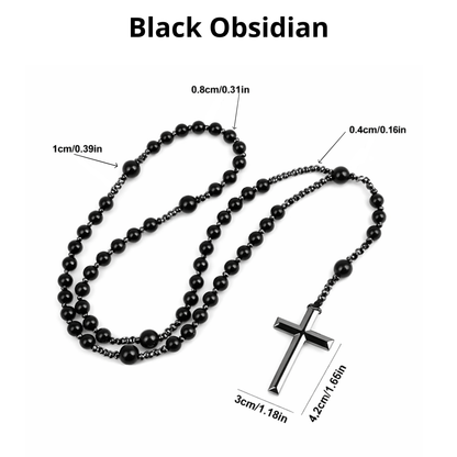 Prayer Rosary | Natural Stone Bead & Elegant Cross