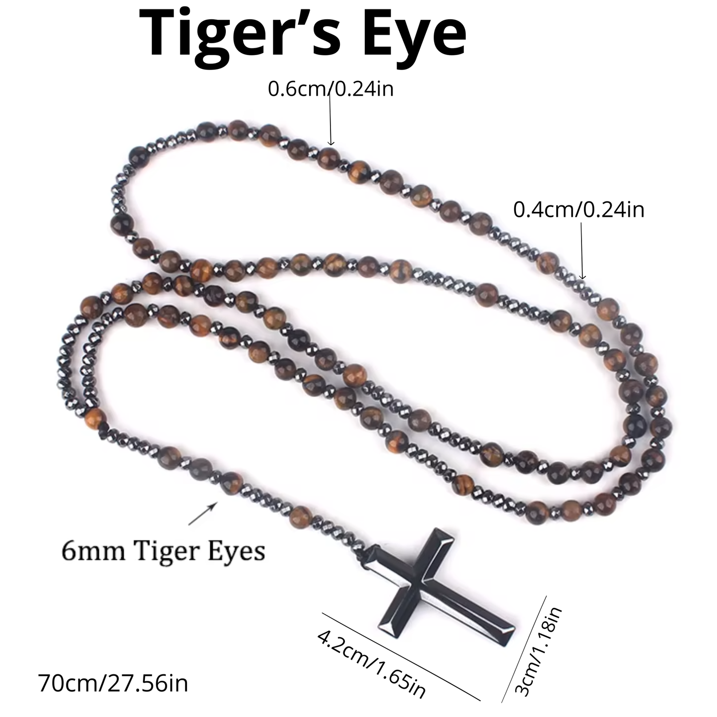 Prayer Rosary | Natural Stone Bead & Elegant Cross