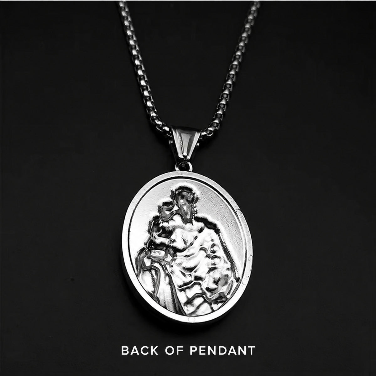 Saint Joseph Oval Pendant Necklace – 316L Stainless Steel