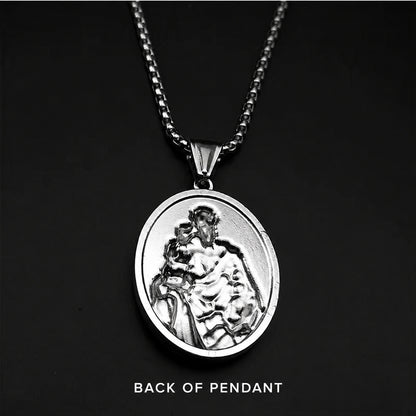 Saint Joseph Oval Pendant Necklace – 316L Stainless Steel