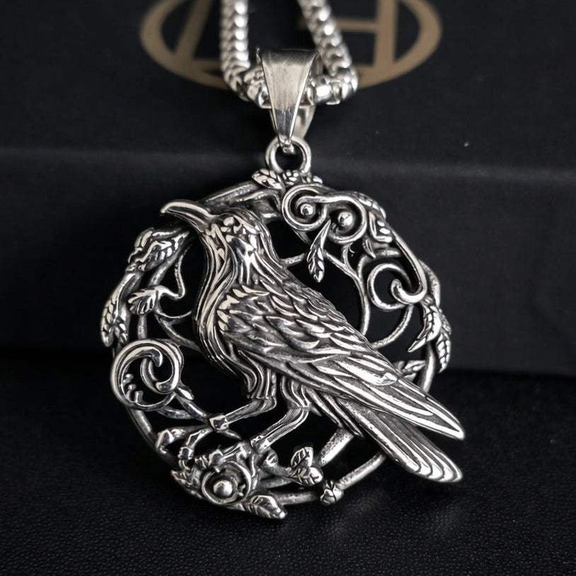Raven Pendant Necklace for Women
