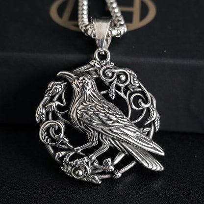 Raven Pendant Necklace for Women