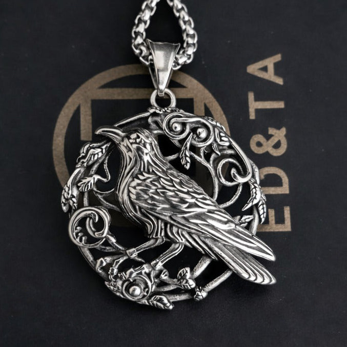Raven Pendant Necklace for Women