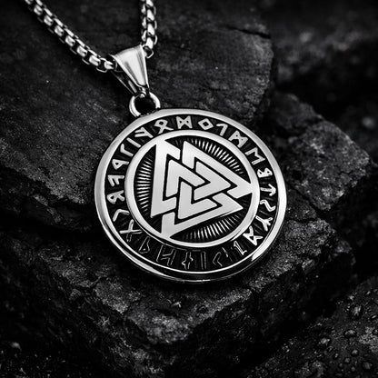 Viking Runic Pendant. Valknut