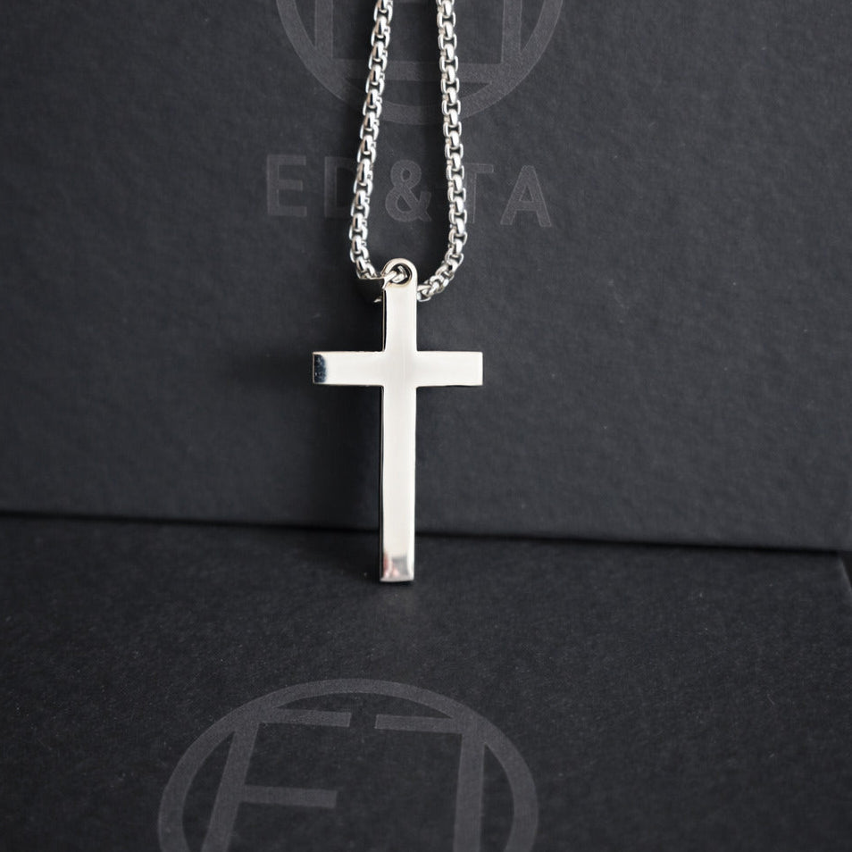 Minimalist Cross Necklace in Stainless Steel