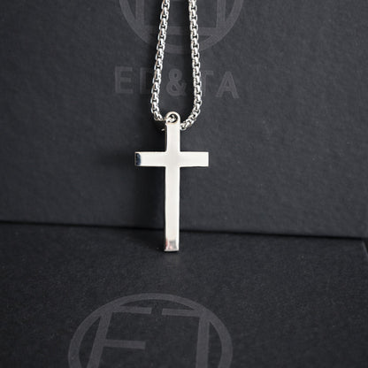 Minimalist Cross Necklace in Stainless Steel