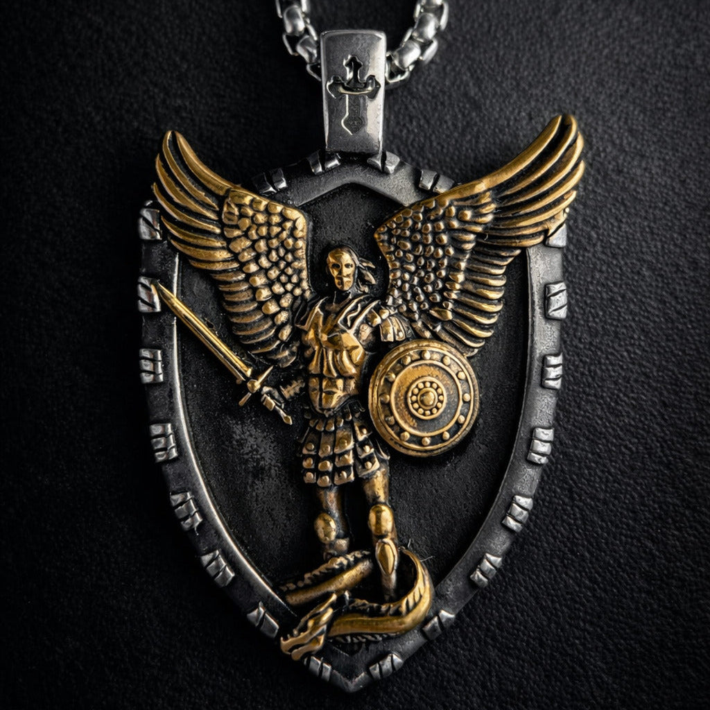 Archangel Michael Necklace – Shield Pendant